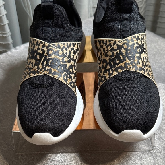 adidas Black and Leopard Women's Slip-On Sneakers - Picture 2 of 9